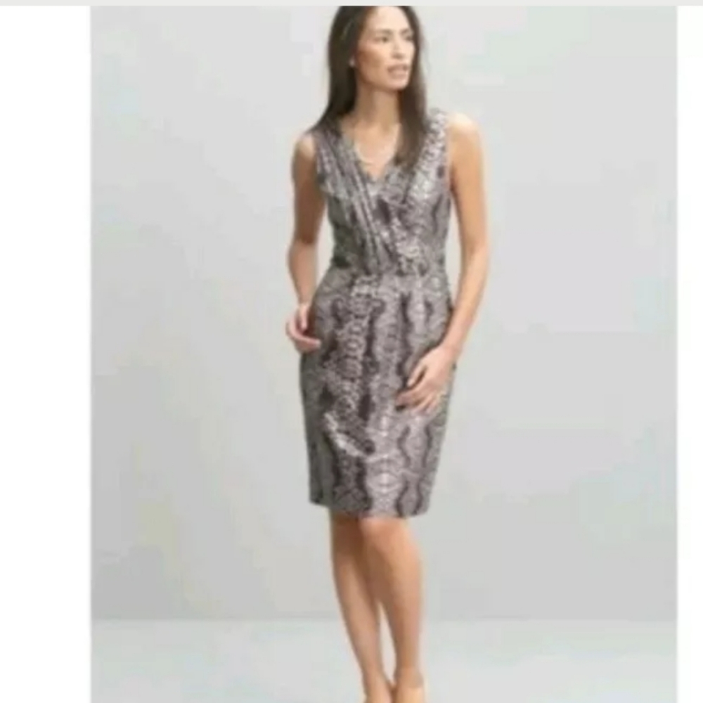 BANANA REPUBLIC Python Print Silk Sheath dress